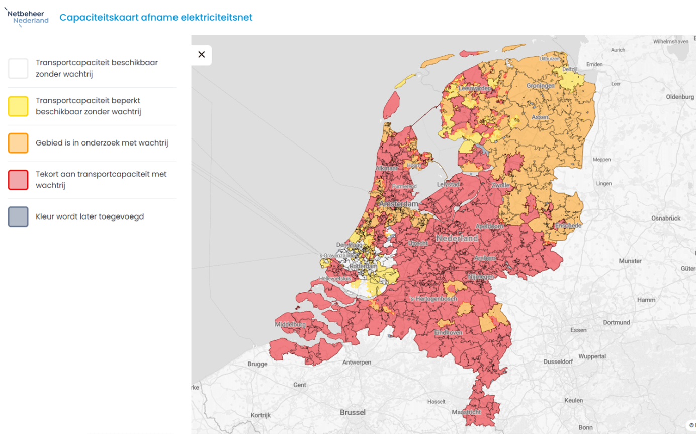 capaciteitenkaart afname electriciteitsnet