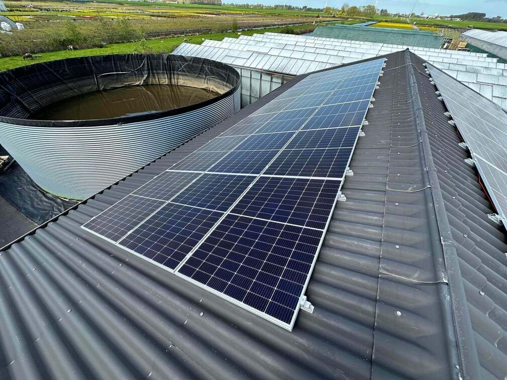 Zonnepanelen veehouderij Zonnepanelen op bedrijfspand