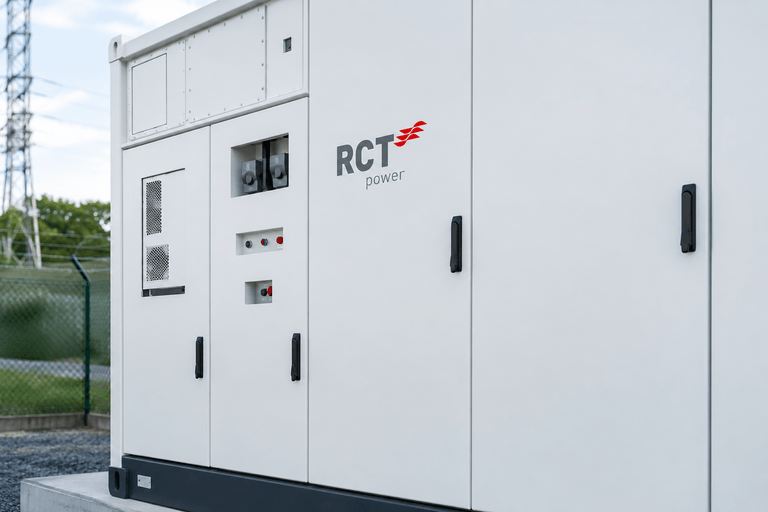 Accu container van dichtbij